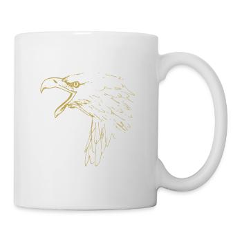 Illustrierte Designs mit Adler - Tasse - Weiß - Rechts