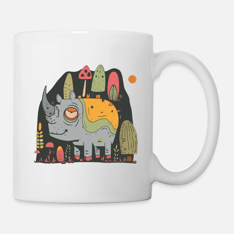 Müdes Nashorn - Tasse - Weiß