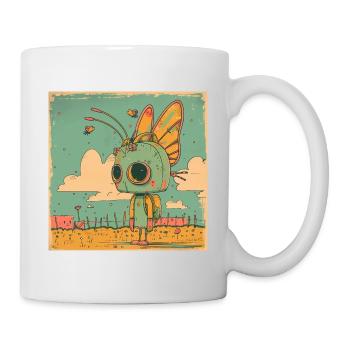 Roboter Mädchen - Tasse - Weiß - Rechts