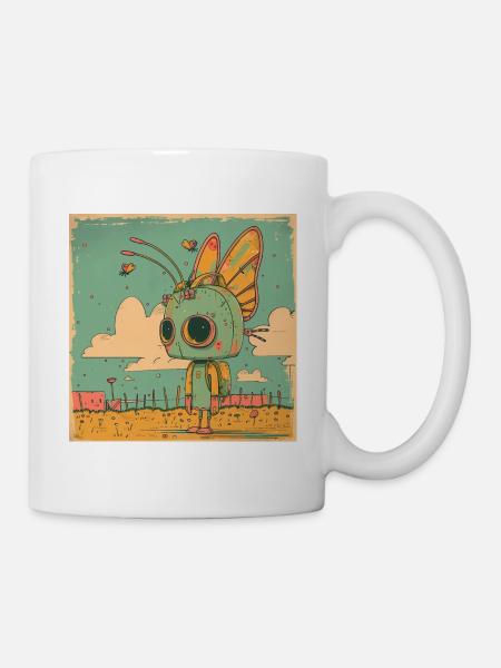 Roboter Mädchen - Tasse - Weiß
