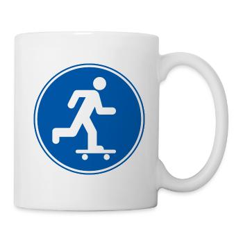 Planche à roulettes, Patineur - Mug blanc - blanc - Droite
