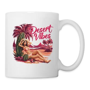 Sonnenuntergang Desert Vibes Urlaub Abenteuer - Tasse - Weiß - Rechts