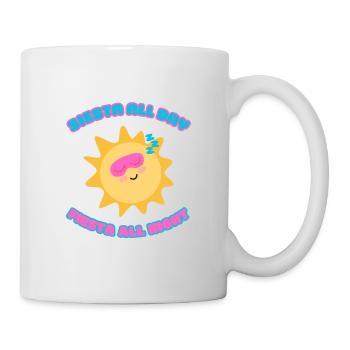 Fiesta All Night, Siesta All Day: Mallorca Vibes! - Tasse - Weiß - Rechts