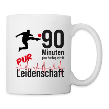 90 Minuten Fußball-Leidenschaft - Tasse - Weiß - Rechts