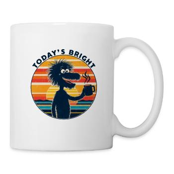 Caveman Drinking Coffee in Vintage Style - Mug - white - Right