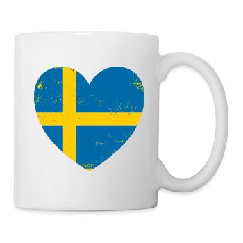 Heart Sweden Flag Love Country Souvenir Gift - Mug - white - Right