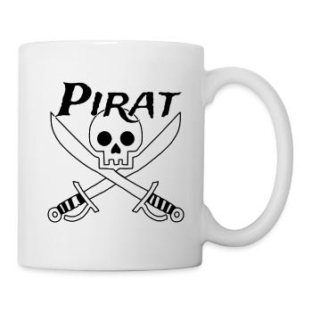 Pirat - Totenkopf - Tasse - Weiß - Rechts