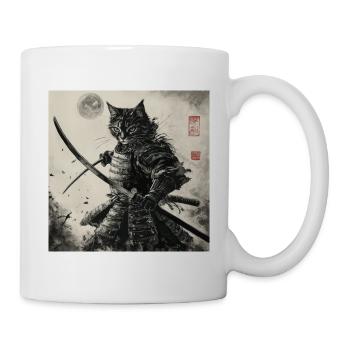 Cat Samurai Japan Ukiyo-E - Mug - white - Right