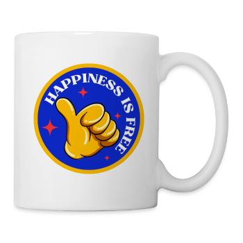 Happiness is free - Mug blanc - blanc - Droite
