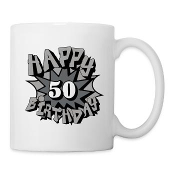 50.Geburtstag,50 Jahre,Airbrush, Happy Birthday(25 - Mug - white - Right