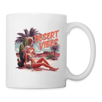 Sonnenuntergang Desert Vibes Urlaub Abenteuer - Tasse - Weiß - Rechts