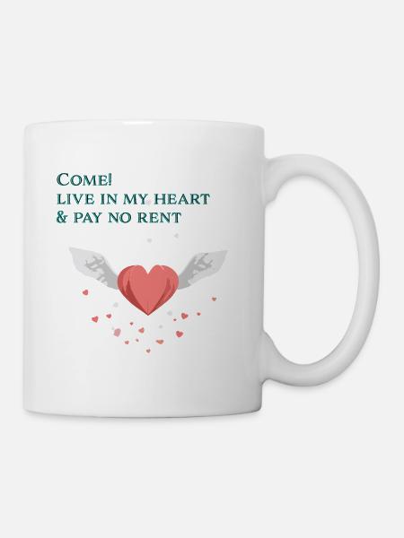 Coeur gratuit à offrir - Mug blanc - blanc