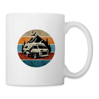 Wohnwagen-Wohnmobil-Camping-retro - Tasse - Weiß - Rechts