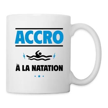 accro à la natation - Mug blanc - blanc - Droite