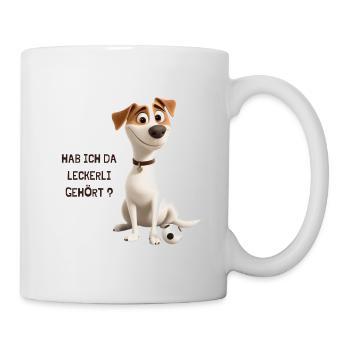 Süßer Hund freut sich auf Leckerlis. - Tasse - Weiß - Rechts