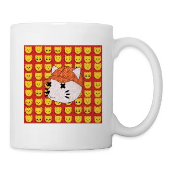 Cat Cross Eyes with Street Cap - Mug - white - Right