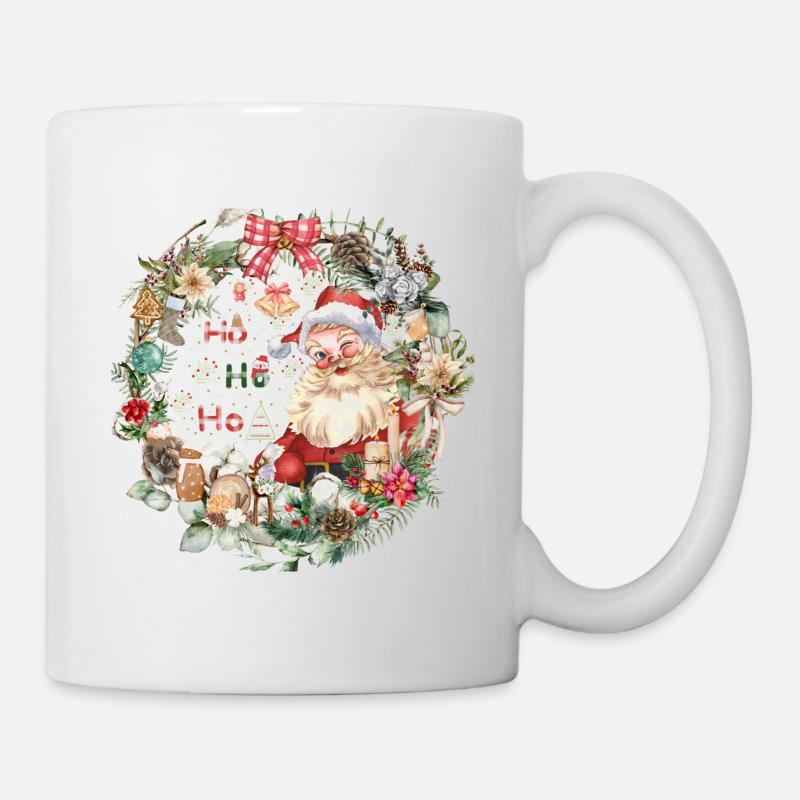 Père Noël avec décoration - Mug blanc - blanc