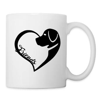 Hund als Herz schwarz - Tasse - Weiß - Rechts