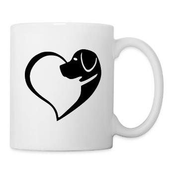 Dog heart in black - Mug - white - Right