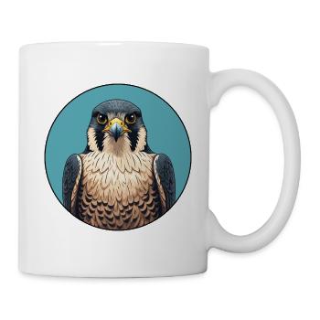Wanderfalke Falke Falknerei Greifvogel - Tasse - Weiß - Rechts