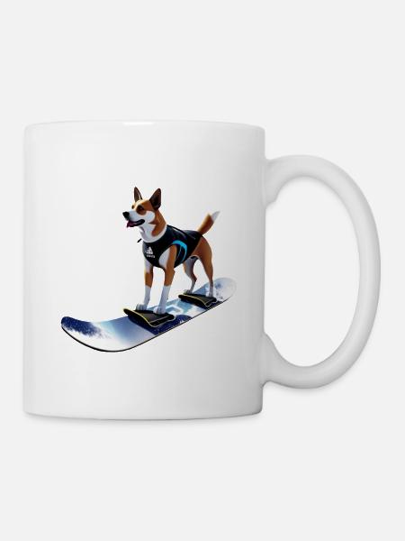 snowboard Dog - Tasse - Weiß