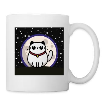 Die Katze und der Mond - Tasse - Weiß - Rechts