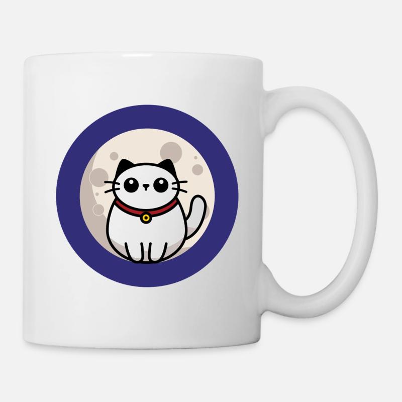 Die Katze auf dem Mond - Tasse - Weiß