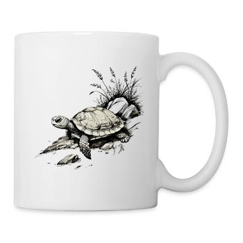 Schildkröte - Tasse - Weiß - Rechts