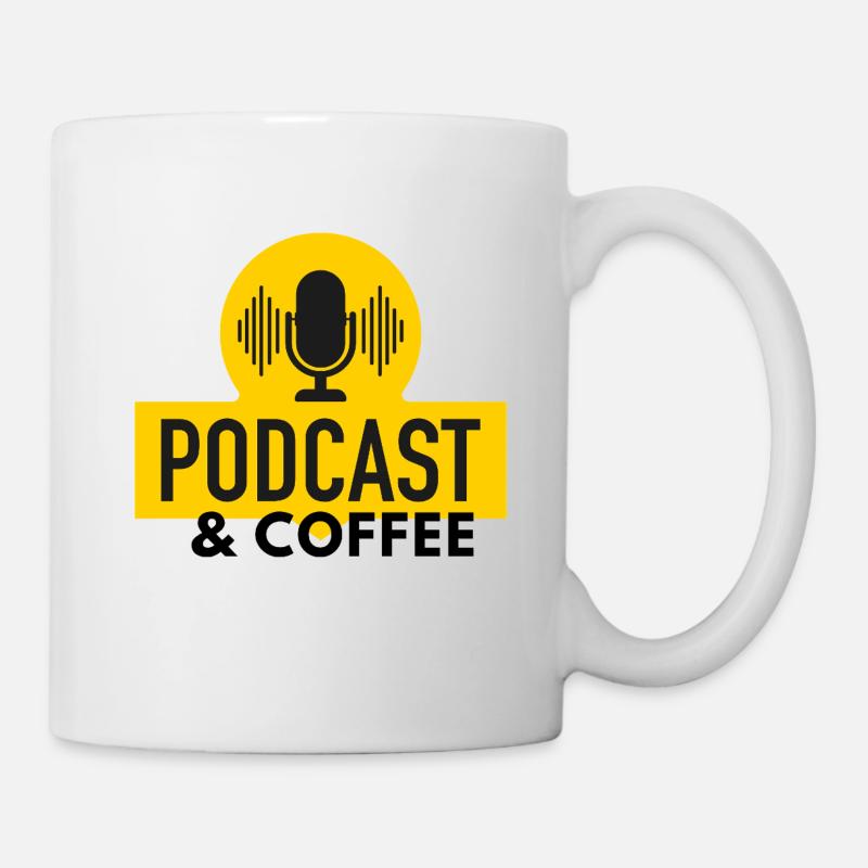 Podcast & Kaffee - Tasse - Weiß