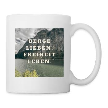 Berge lieben - Freiheit leben - Tasse - Weiß - Rechts