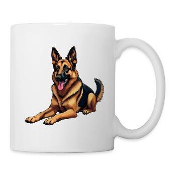 Deutscher Schäferhund German Shepherd dog Owczarek - Tasse - Weiß - Rechts