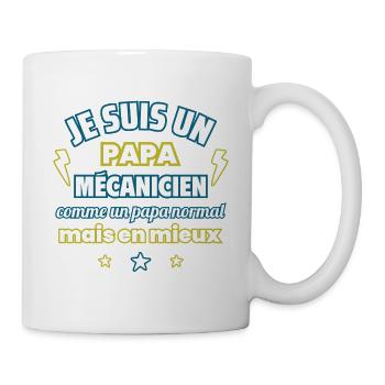 Papa mécanicien, cadeau fête des pères,Noël - Mug blanc - blanc - Droite