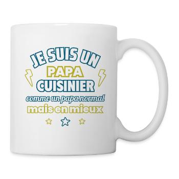 Papa cuisinier, cadeau fête des pères,Noël - Mug blanc - blanc - Droite