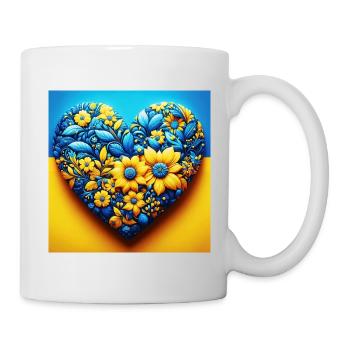 We stand with Ukraine ♥ - Tasse - Weiß - Rechts