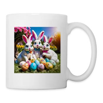 Die freundliche Familie Ostern - Tasse - Weiß - Rechts