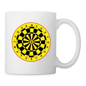 Fléchettes, fléchettes, fléchettes, autocollants, jeu de fléchettes - Mug blanc - blanc - Droite