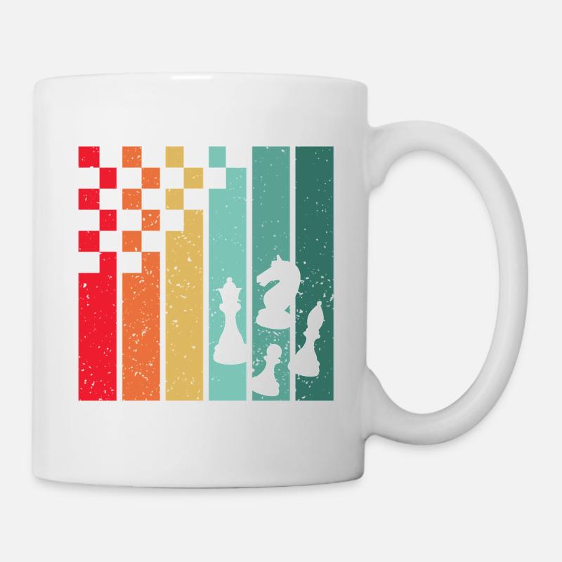 Retro-Schach – die bunte Leidenschaft eines Schachspielers - Tasse - Weiß