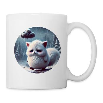 Trauriger Polarfuchs im eisigen Regen - Tasse - Weiß - Rechts