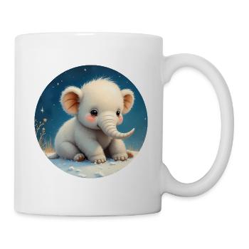Bébé Éléphant sur le Sable - Mug blanc - blanc - Droite