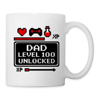 Dad Level 100 Geek Gamer Gaming Father's Day - Mug - white - Right