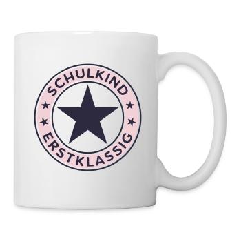 Schulkind 2026 Erstklassig Einschulung Schulanfang - Tasse - Weiß - Rechts