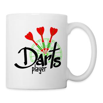 Sports Equipment - 3 Darts - Darts Player 1 - Tasse - Weiß - Rechts