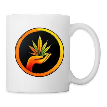 Marijuana leaf - LOGO button 1 - Tasse - Weiß - Rechts