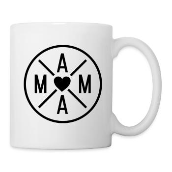 Mama Kreis mit Herz / Farbwechsel - Tasse - Weiß - Rechts