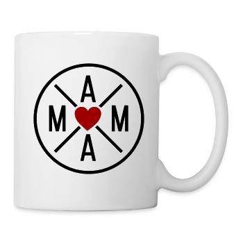 Cercle de maman avec croix / changement de couleur - Mug blanc - blanc - Droite