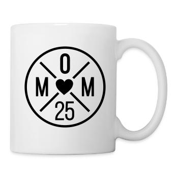 Maman 25 Cercle avec Coeur Maman Fête des Mères - Mug blanc - blanc - Droite