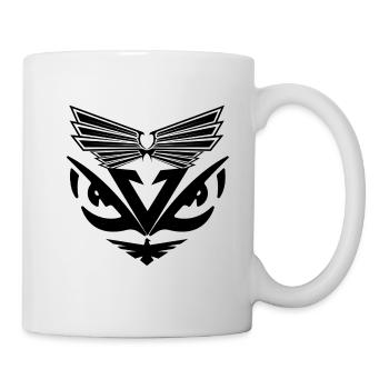 les yeux fixe en noir - Tasse - Weiß - Rechts
