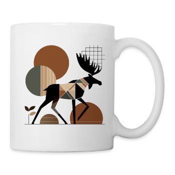 Geometrischer Elch - Tasse - Weiß - Rechts