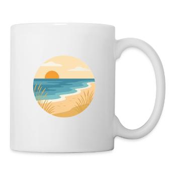 Strand mit Sonne - Tasse - Weiß - Rechts