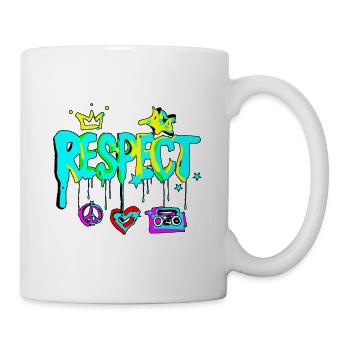 RESPECT Graffiti colourful - Tasse - Weiß - Rechts